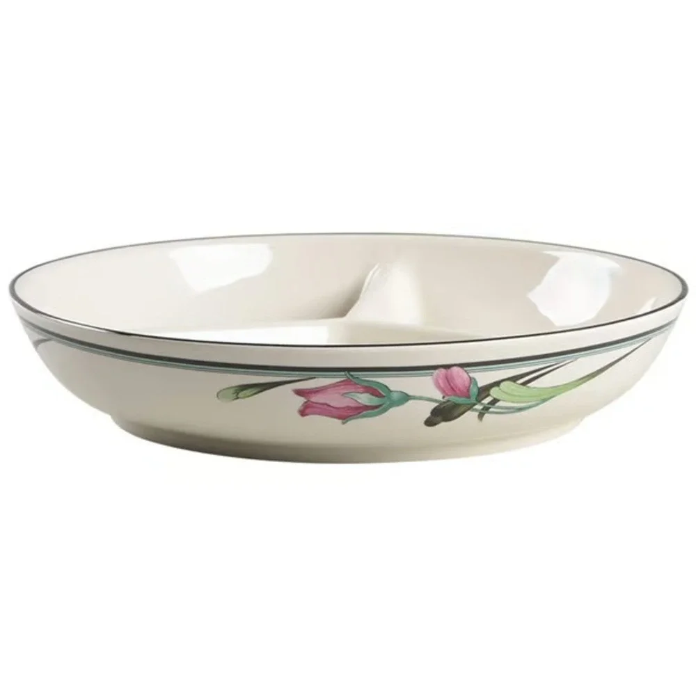 Lenox Chinastone Midnight Blossoms 3-Part Round Divided Server 10 3/8